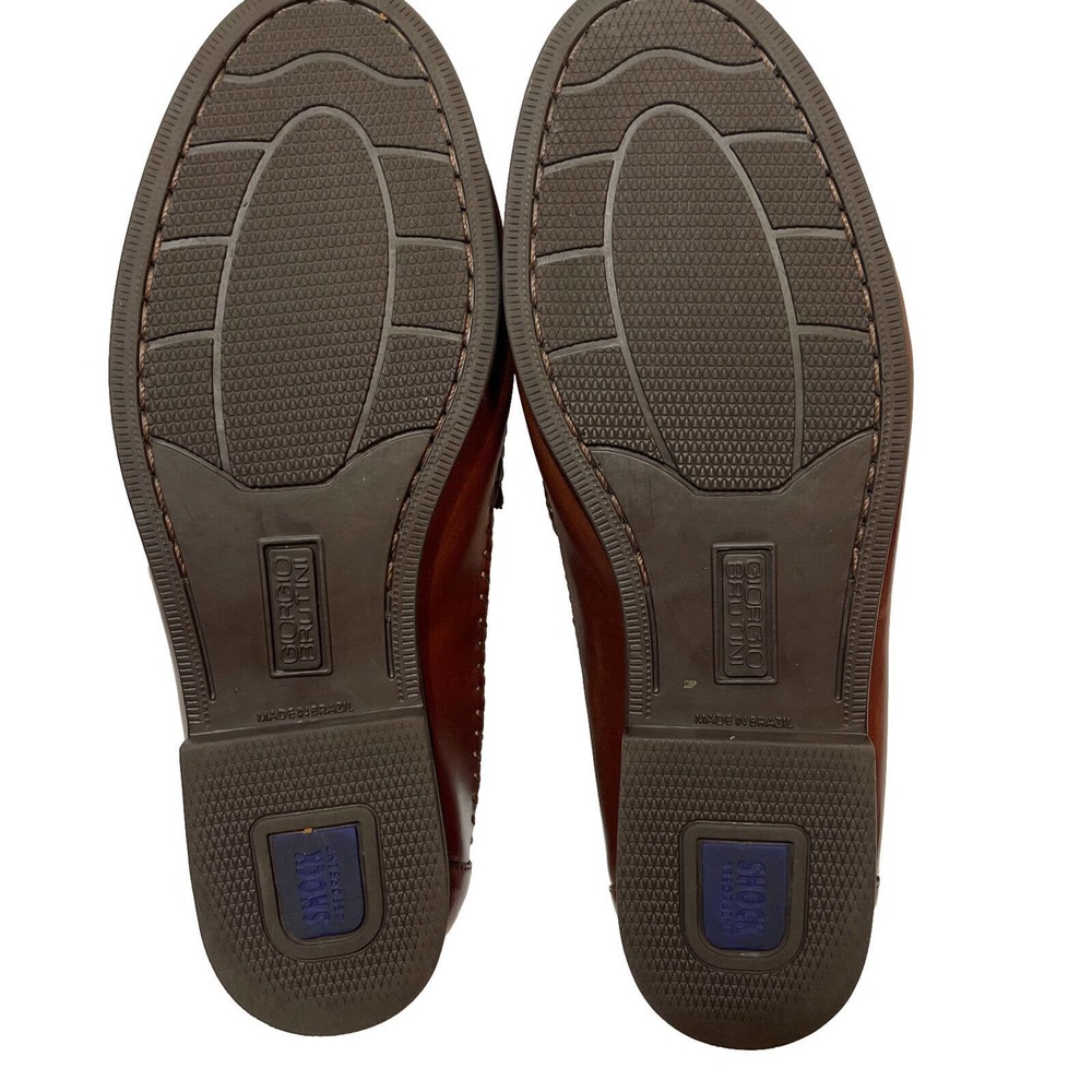 GEORGIO BRUTINI Newark Brown Men’s 10M Woven Tassel Loafer Made In Brazil - Picture 5 of 7